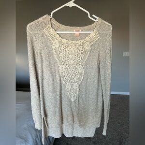 Mossimo sweater with lace detail